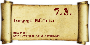 Tunyogi Mária névjegykártya