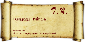 Tunyogi Mária névjegykártya