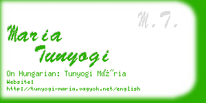 maria tunyogi business card